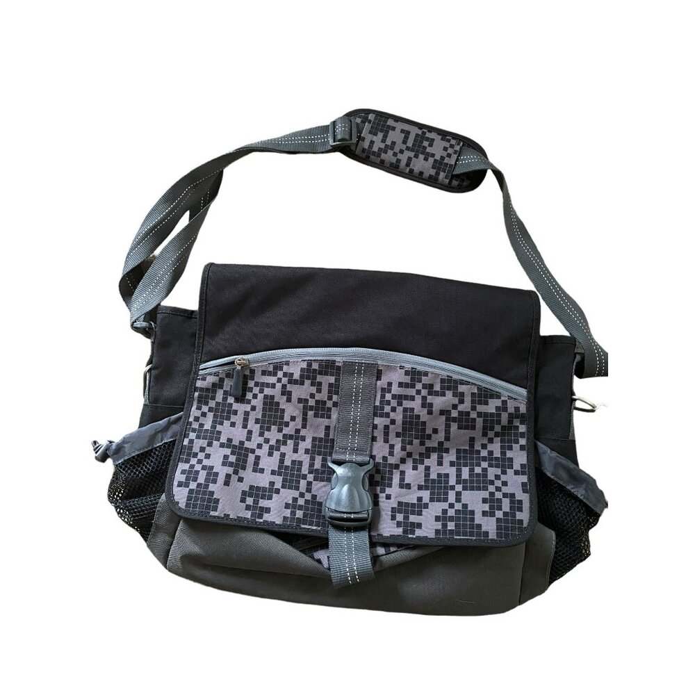 PB Teen Black &‎ Gray Digital Camo Messenger Bag With Adjustable Strap
